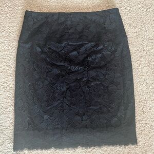 Black lace pencil skirt